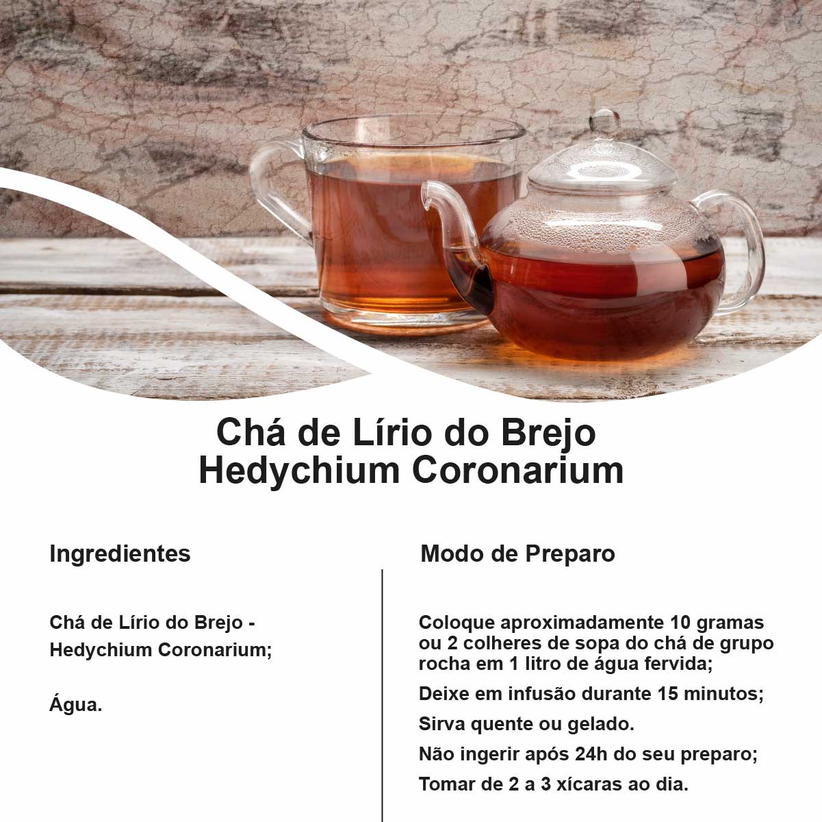 Chá de Lírio do Brejo - Hedychium Coronarium - 100g
