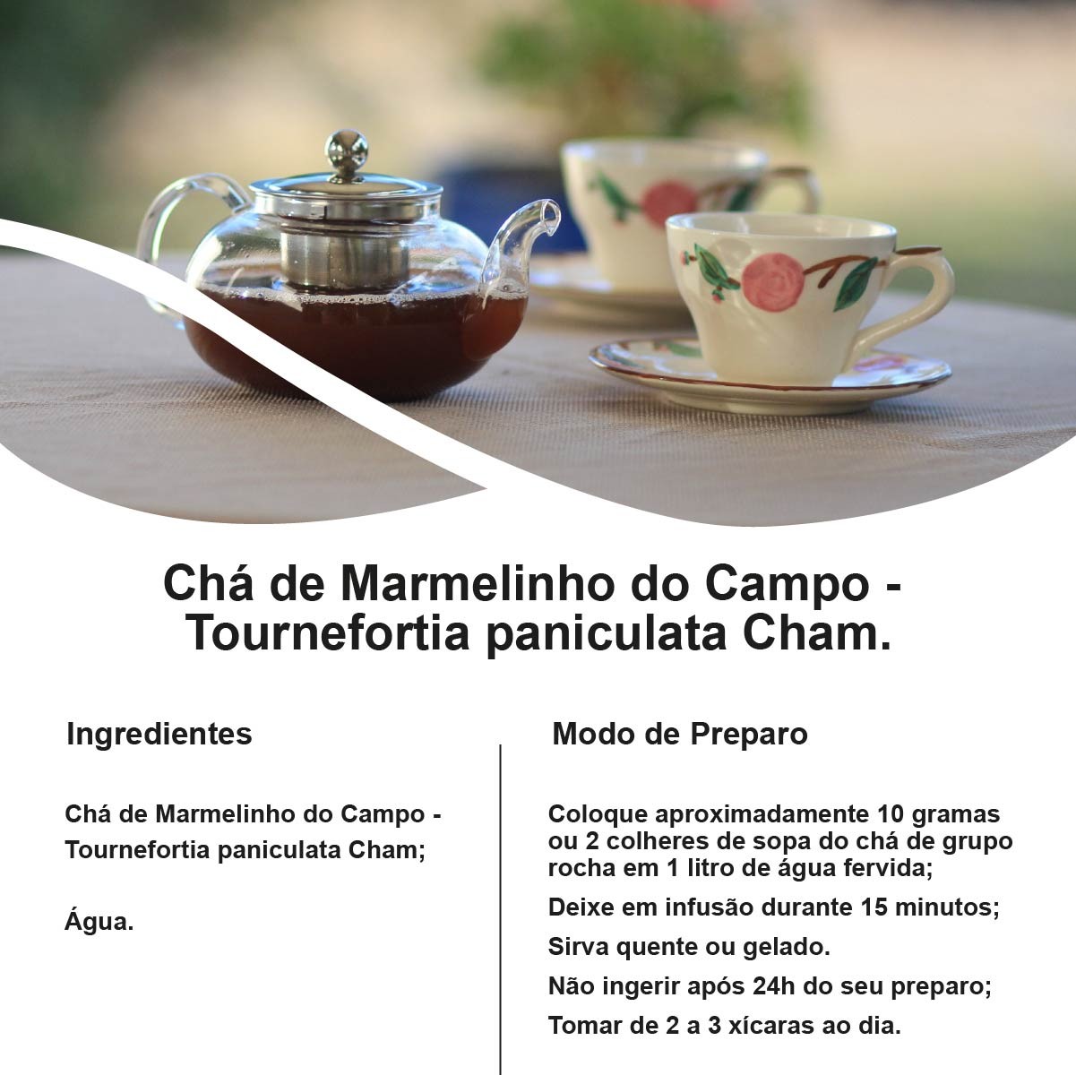 Chá de Marmelinho do Campo - Tournefortia paniculata Cham - 100g