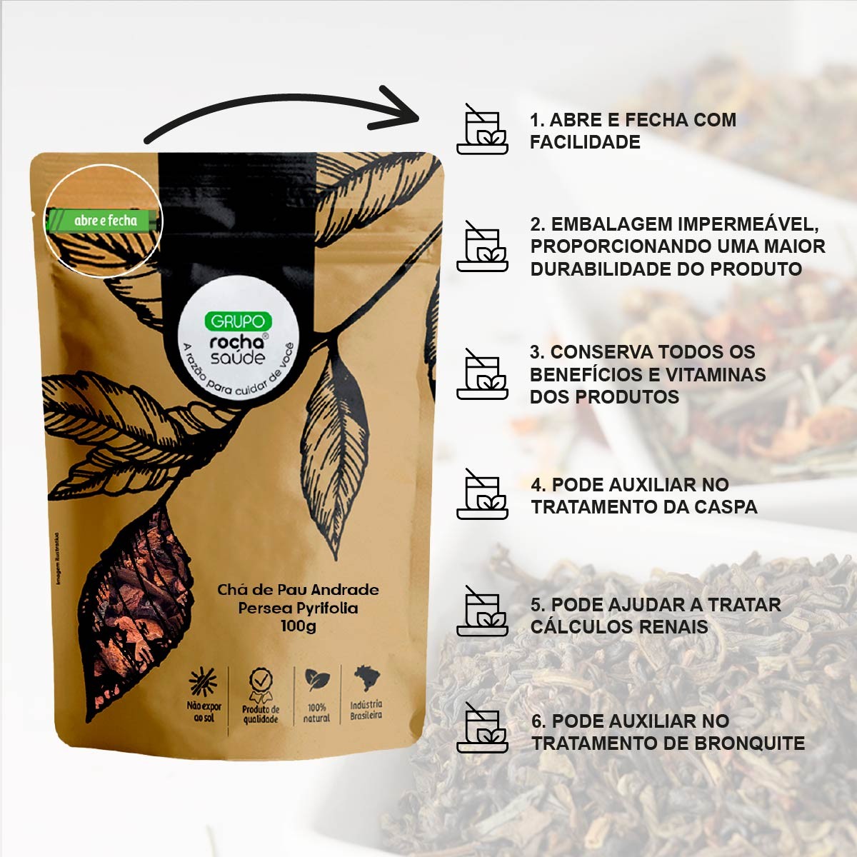Chá de Pau Andrade – Persea Pyrifolia – 100g