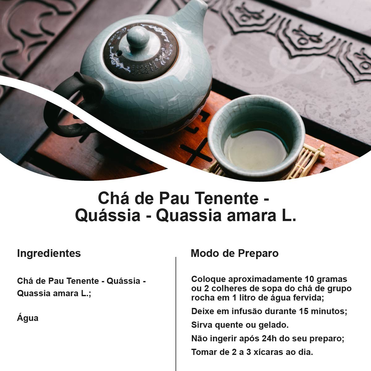 Chá de Pau Tenente - Quássia - Quassia amara L. - 100g