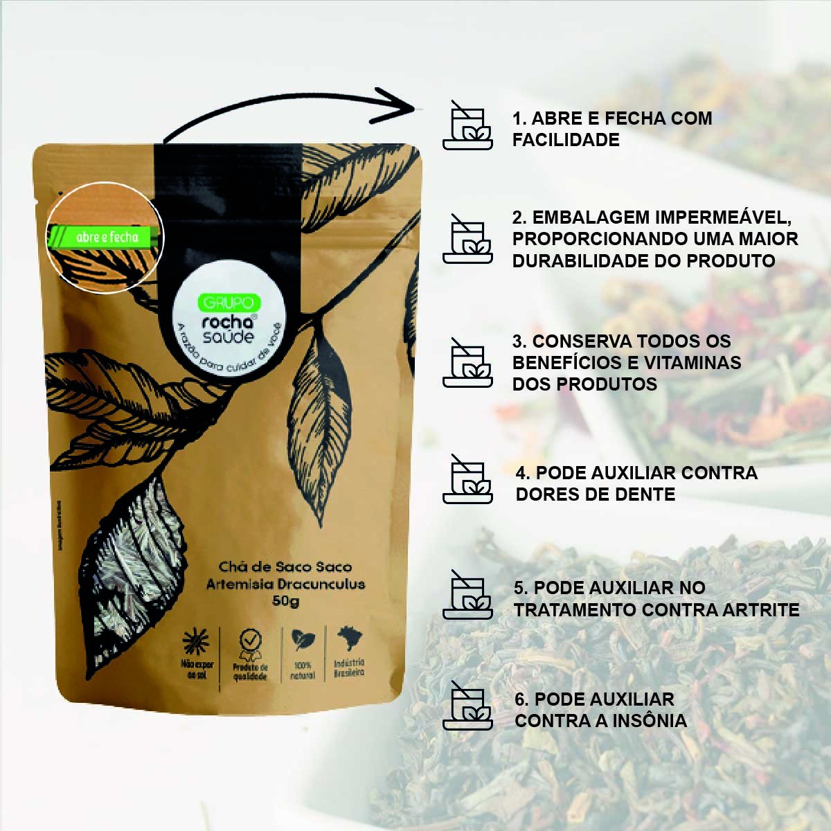 Chá de Saco Saco - Artemisia Dracunculus - 50g