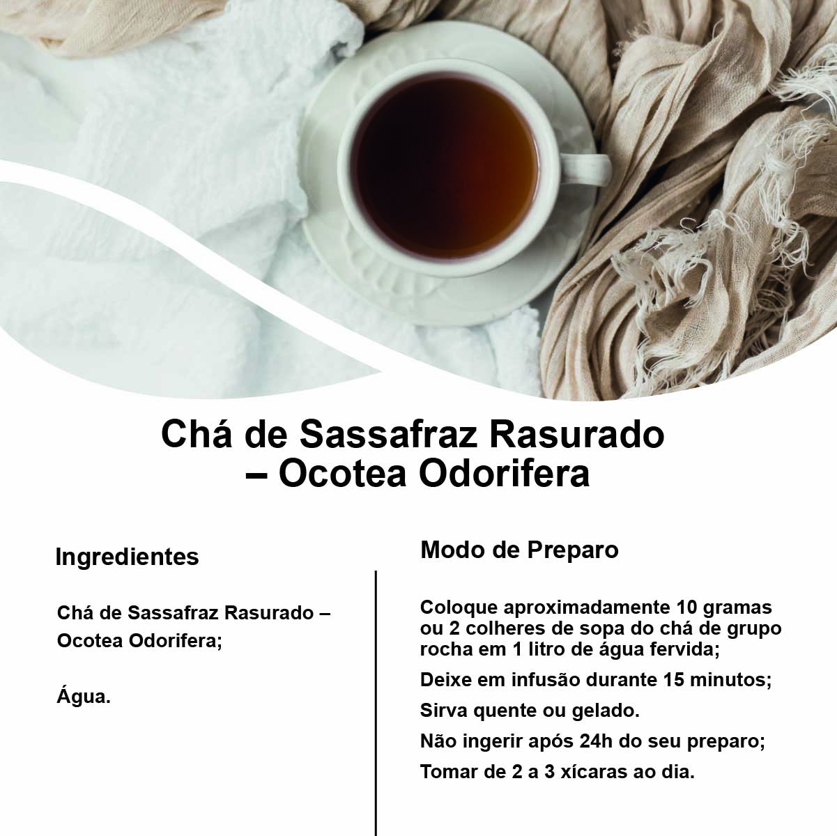 Chá de Sassafraz Rasurado – Ocotea Odorifera – 100g