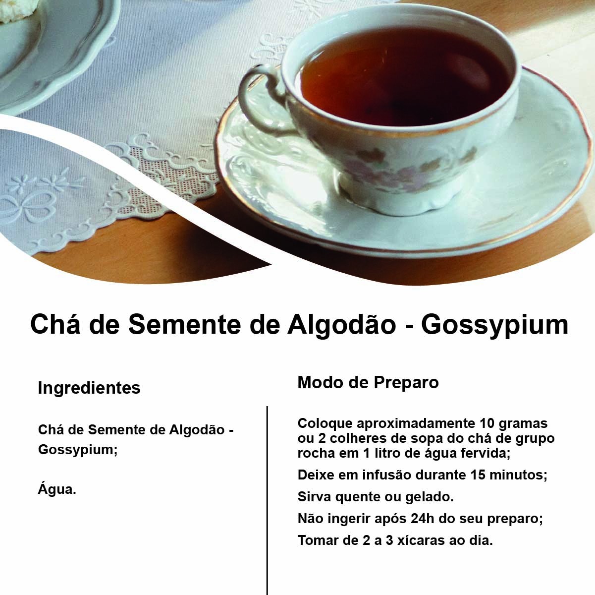 Chá de Semente de Algodão - Gossypium - 100g