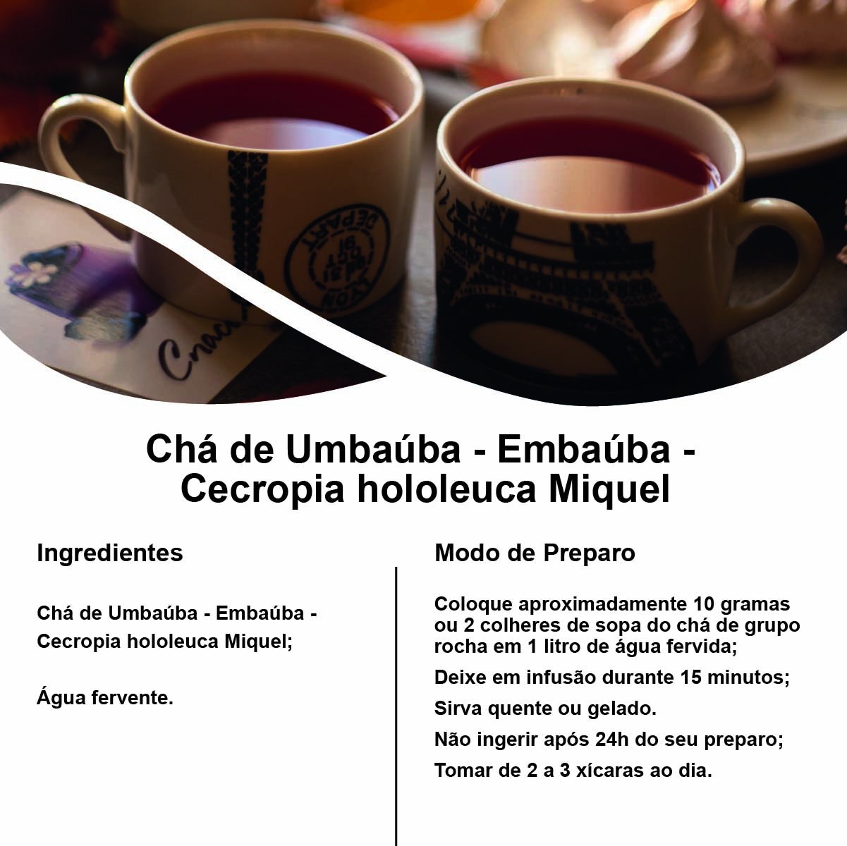 Chá de Umbaúba - Embaúba - Cecropia hololeuca Miquel - 50g