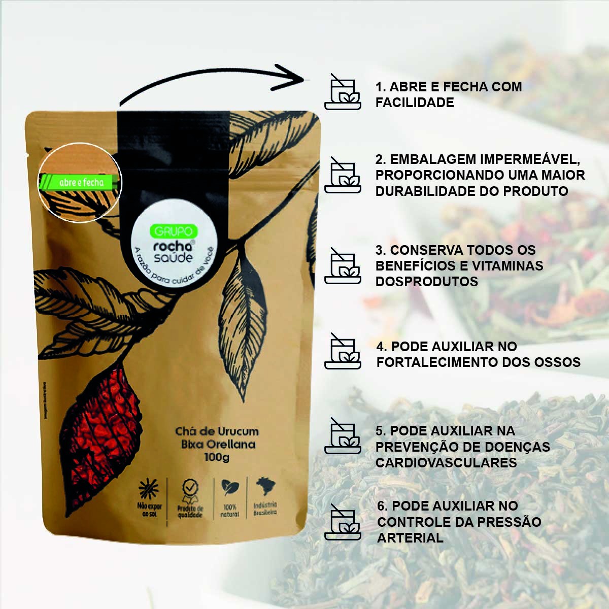 Chá de Urucum – Bixa Orellana – 100g