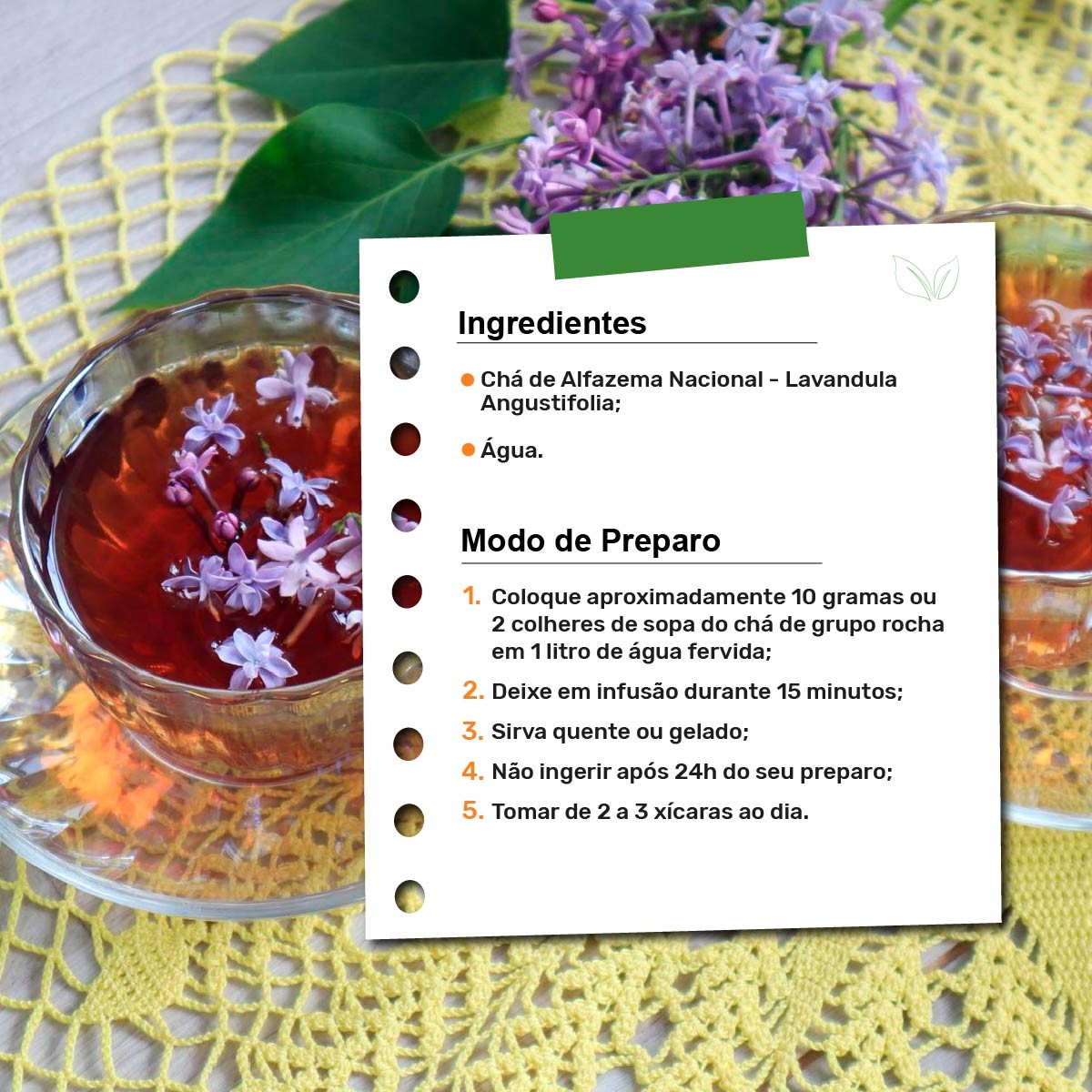 Kit 4 pct Chá de Alfazema Nacional - Lavandula angustifolia - 50g