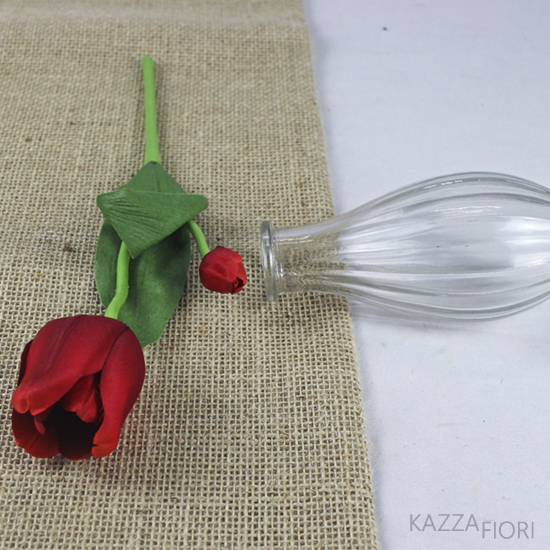 Arranjo para Montar Artificial com Tulipa Vermelha - Kazza Fiori