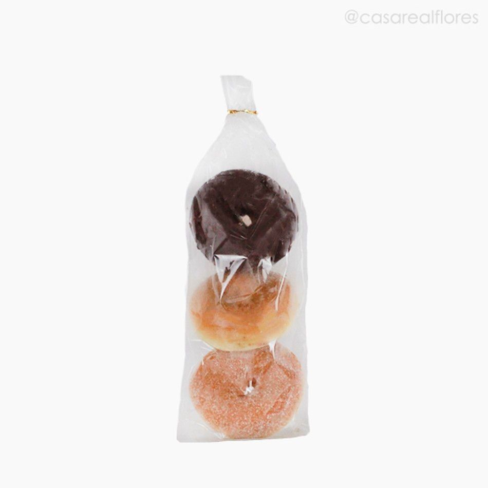 Pães Bagels Sortidos Artificiais (Pacote c/3 UNID.) - Cores Mistas (10186)