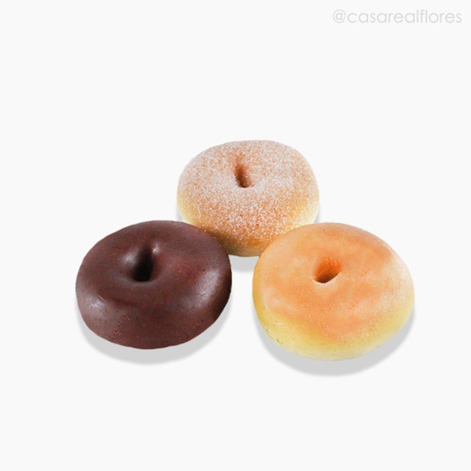 Pães Bagels Sortidos Artificiais (Pacote c/3 UNID.) - Cores Mistas (10186)