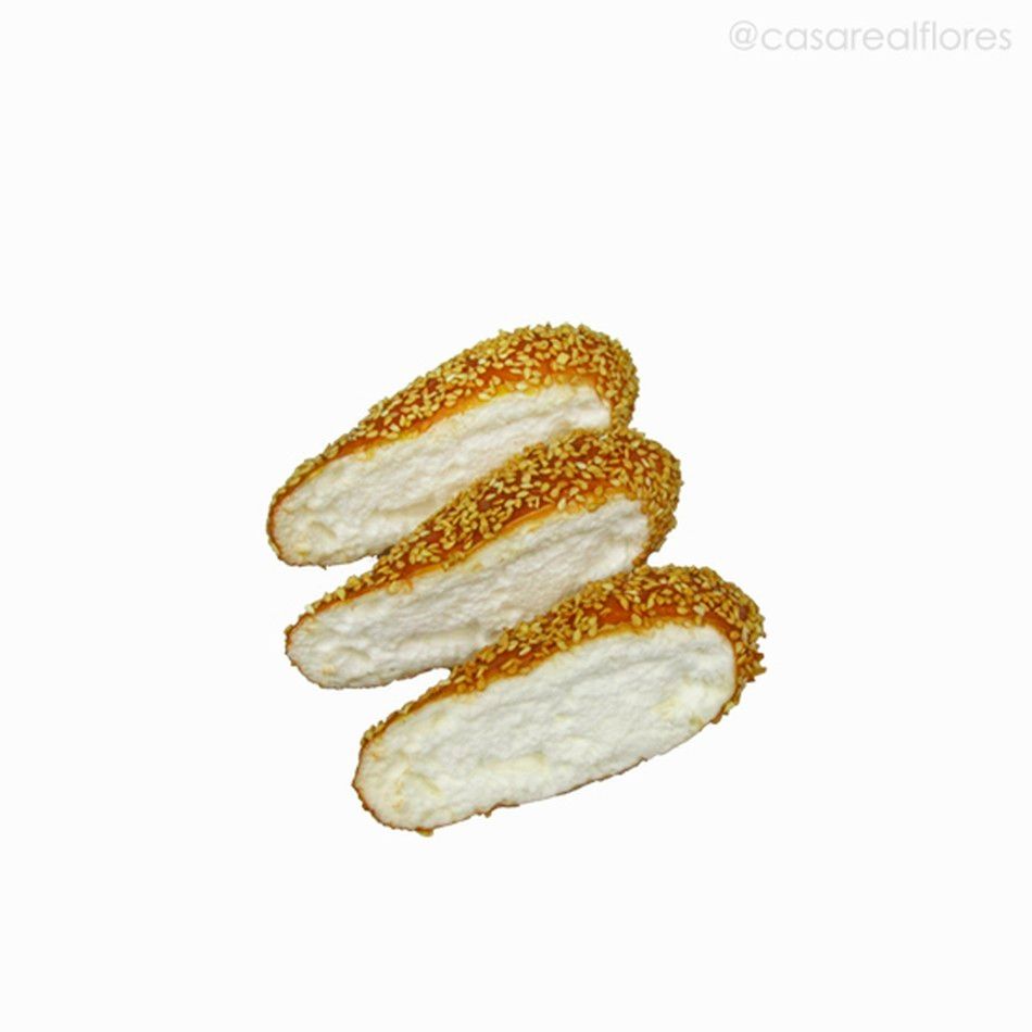 Mini Pão com Gergelim Artificial (Pacote c/3 UNID.)  - Laranja (9752)