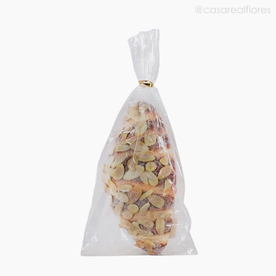 Pão Croissant com Amêndoas Artificial - Cores Mistas (10179)