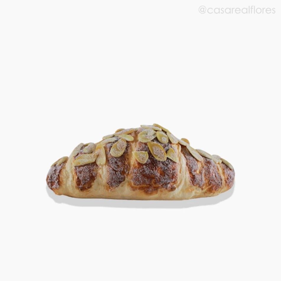 Pão Croissant com Amêndoas Artificial - Cores Mistas (10179)