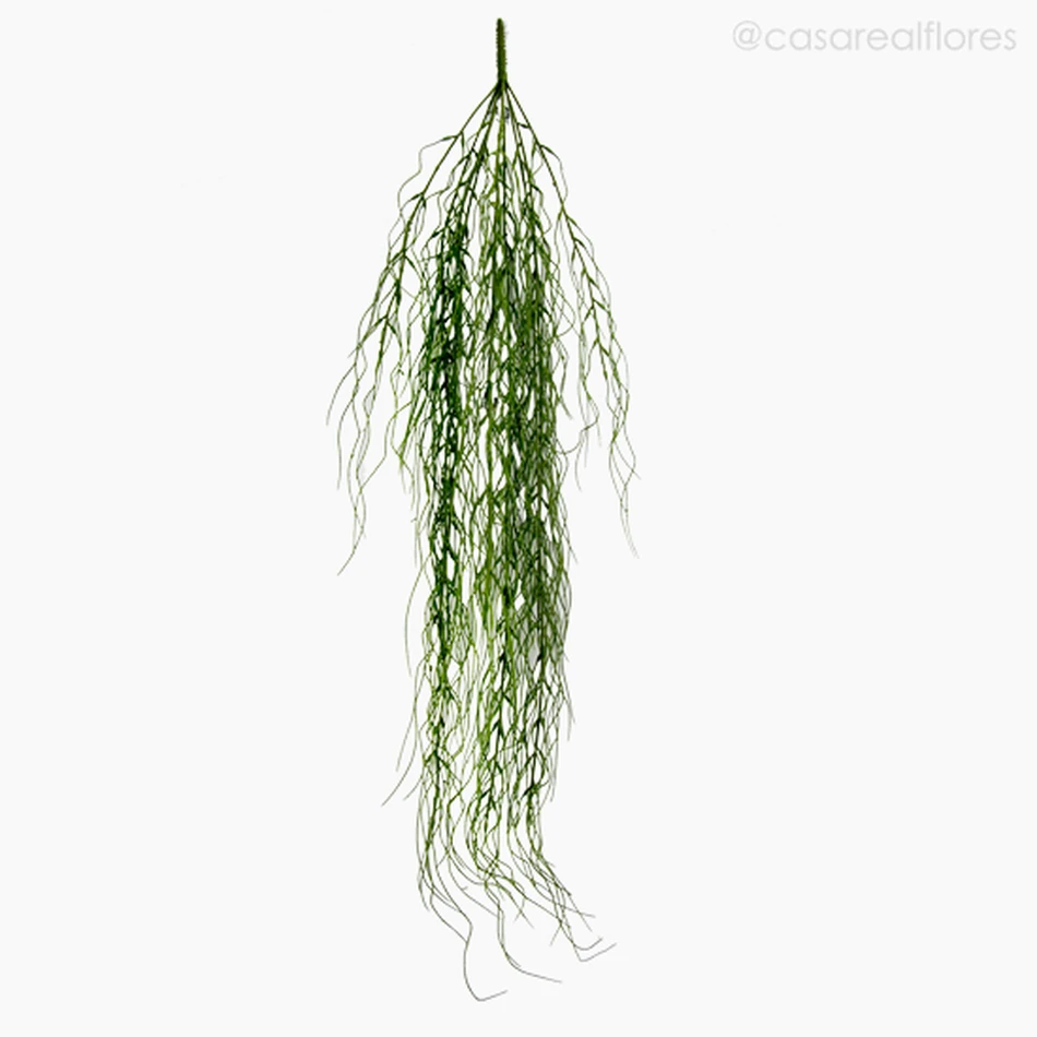 Buquê Folhagem Barba de Velho Flocked Grass Artificial - Verde Escuro (11150)