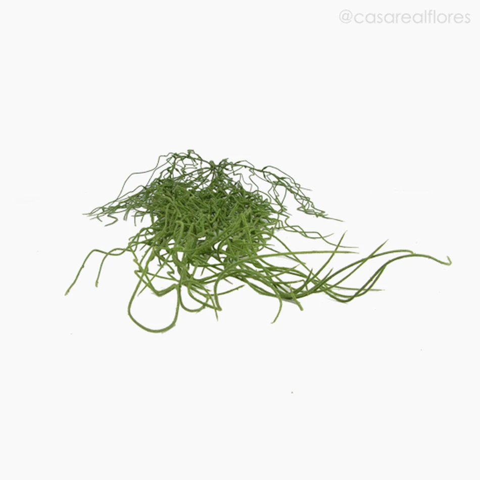 Buquê Folhagem Barba de Velho Flocked Grass Artificial - Verde Escuro (11150)