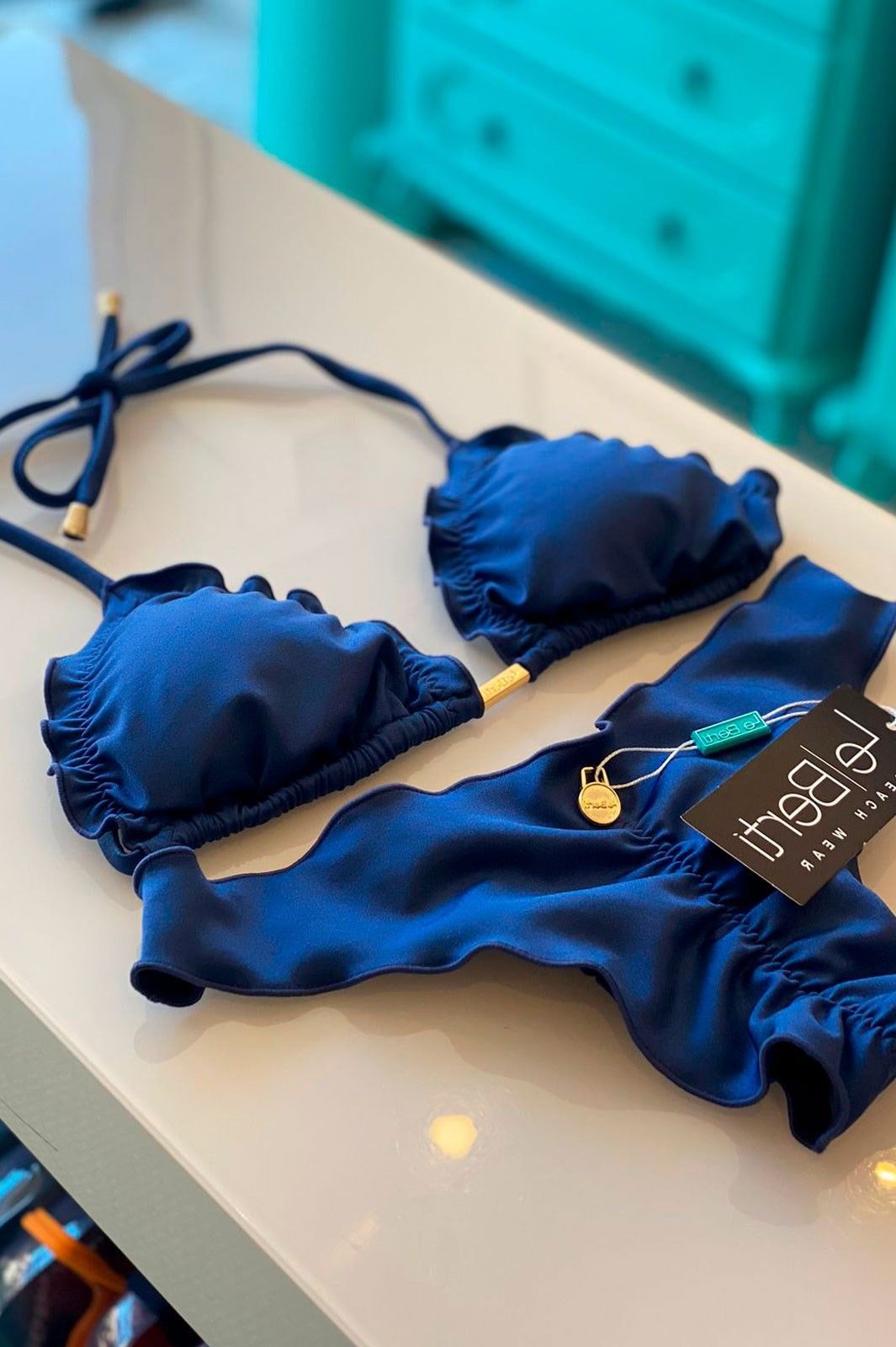 Foto do produto Biquíni Comfort Marinho Liso - Cannes