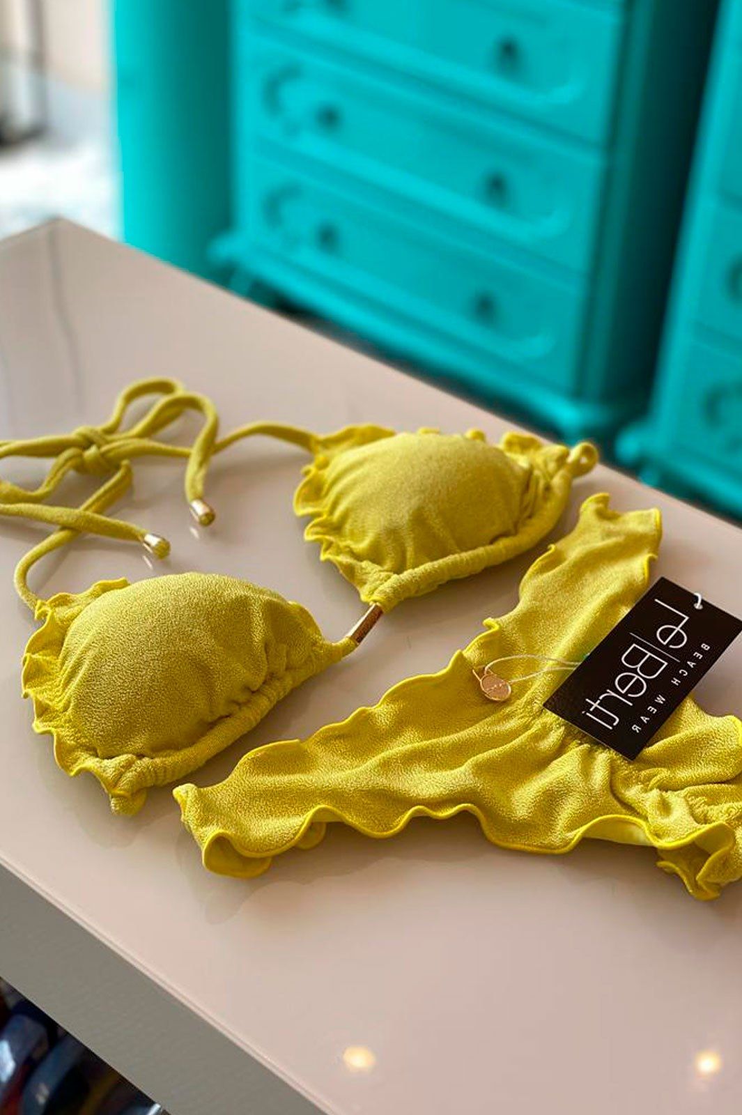 Foto do produto Biquíni Aveludado Cortininha Comfort Amarelo - Velour