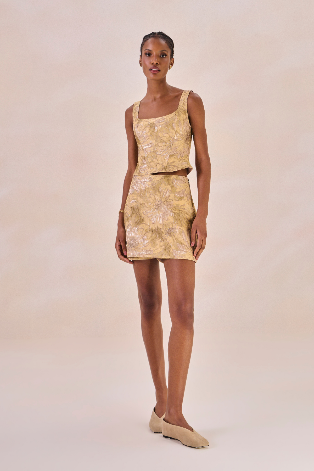 Foto do produto Shorts Saia Jacquard Angelique Bege