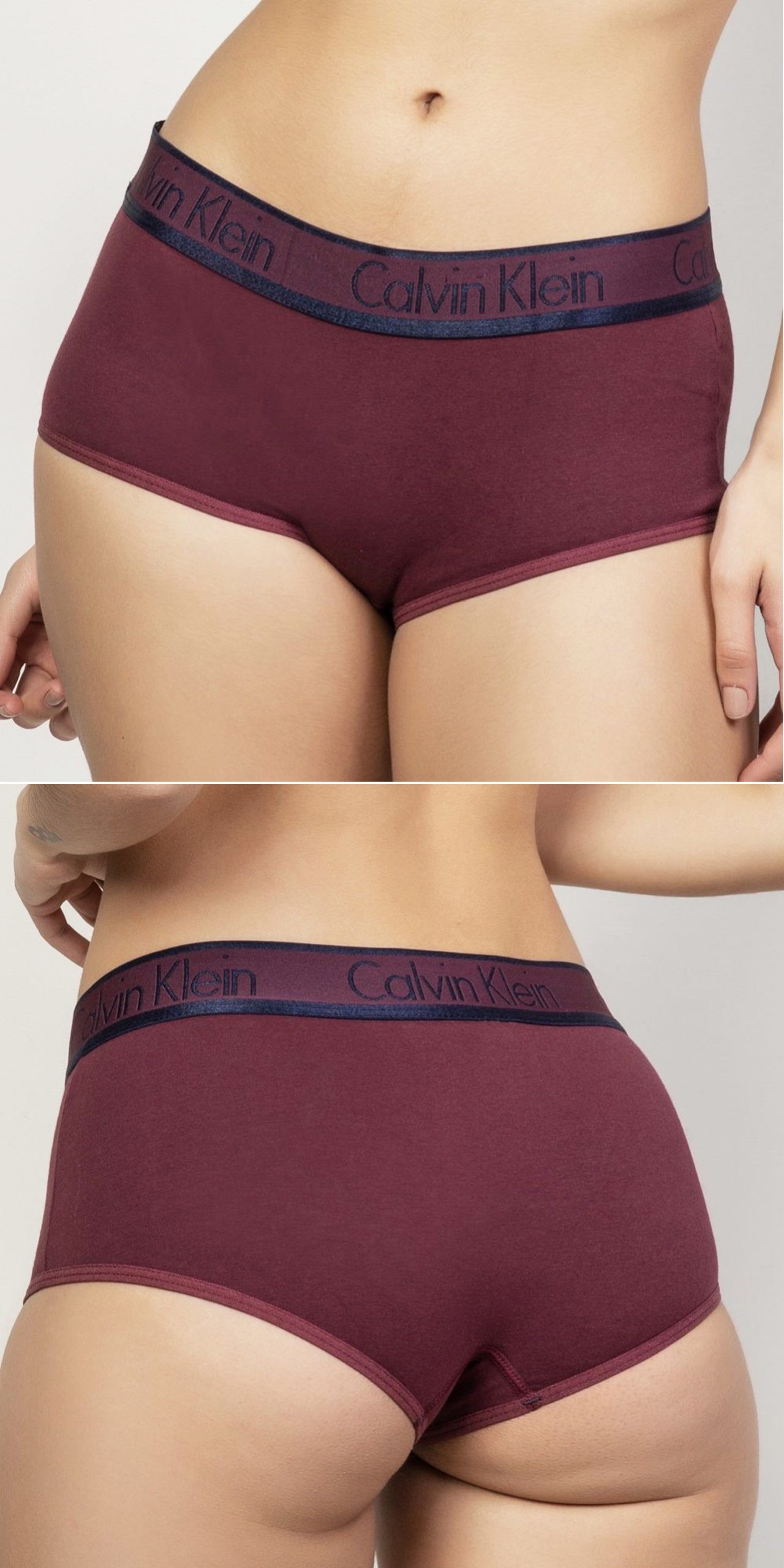 Calcinha Calvin Klein Underwear Boyshort Logo Cinza - Compre Agora
