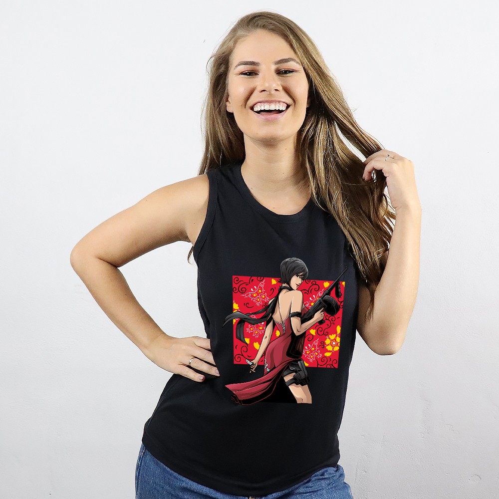 CAMISETA PRETA - DAMA DE VERMELHO - LOLJA - Atelier do Sicko LTDA