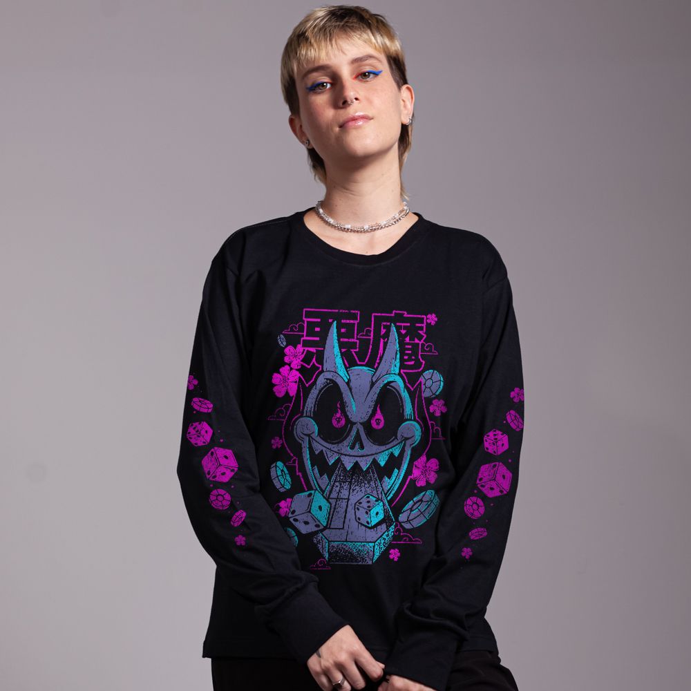 MANGA LONGA PRETA - CRAZY CASSINO - LOLJA - Atelier do Sicko LTDA