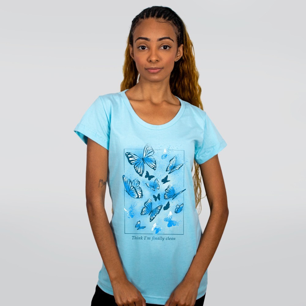 CAMISETA AZUL BEBÊ - PANDINHA AZUL - LOLJA - Atelier do Sicko LTDA