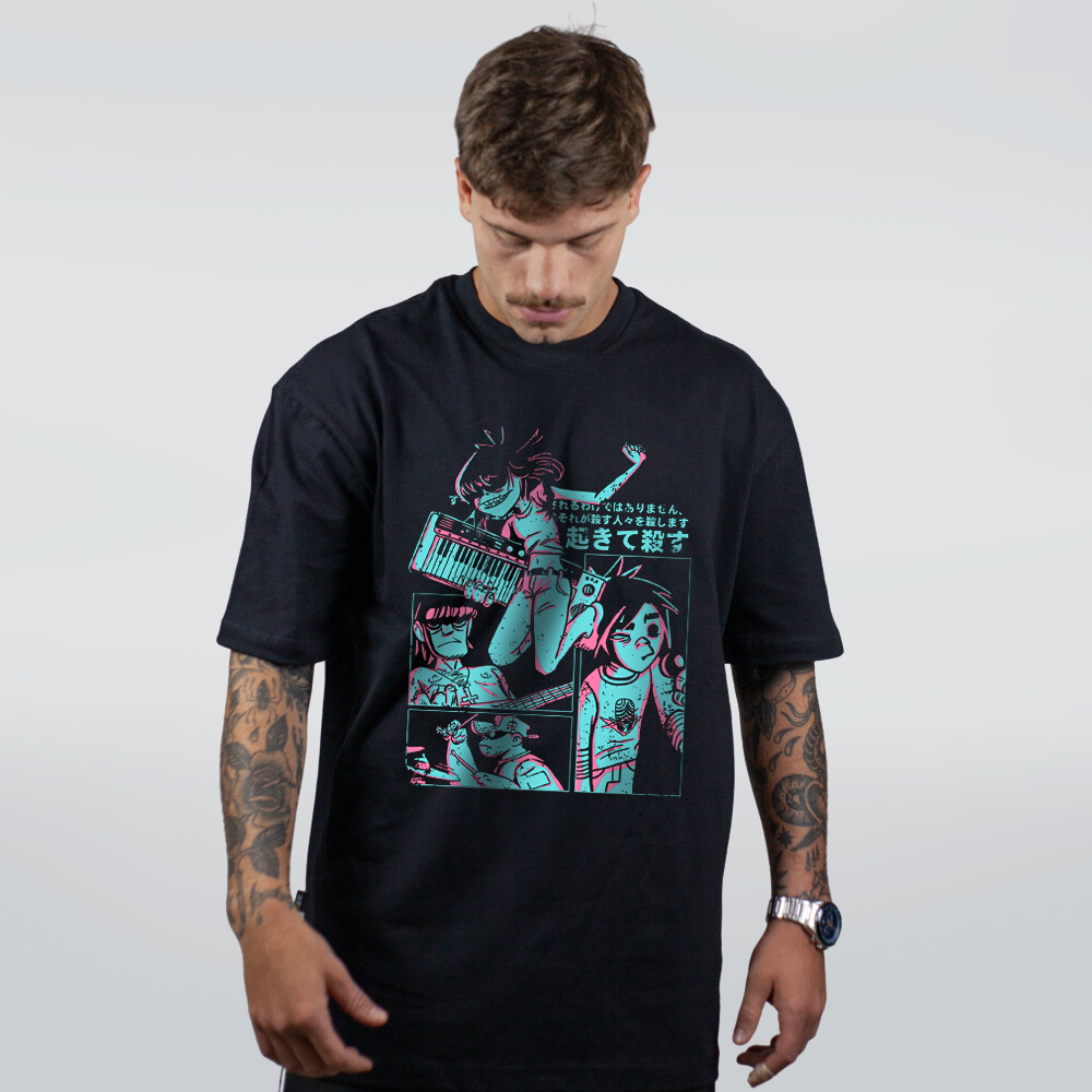 CAMISETA OVERSIZED PRETA - FEEL GOOD - LOLJA - Atelier do Sicko LTDA