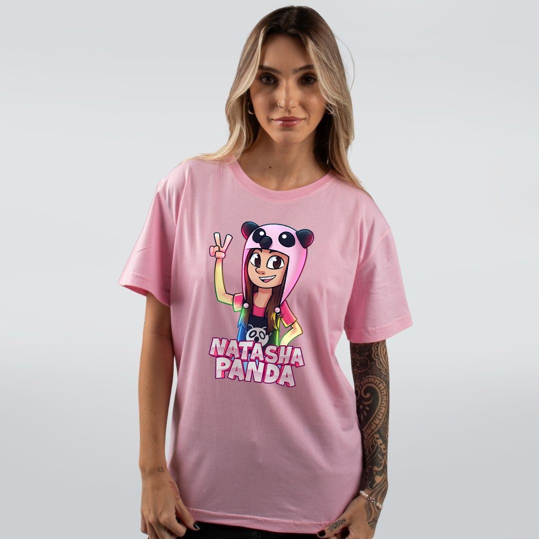 CAMISETA ROSA - NATASHA PANDA - LOLJA - Atelier do Sicko LTDA