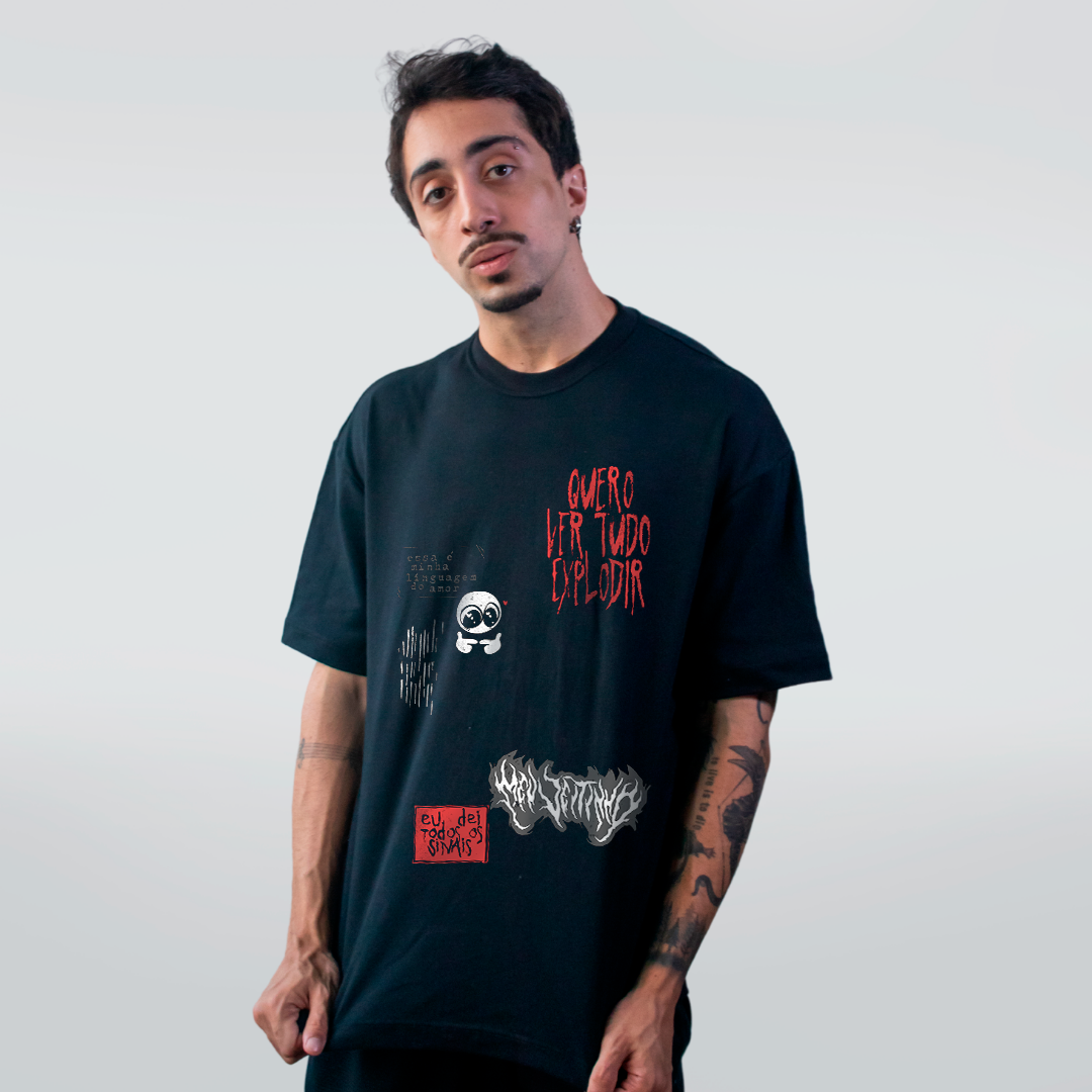 CAMISETA PRETA - MEDUSA - LOLJA - Atelier do Sicko LTDA