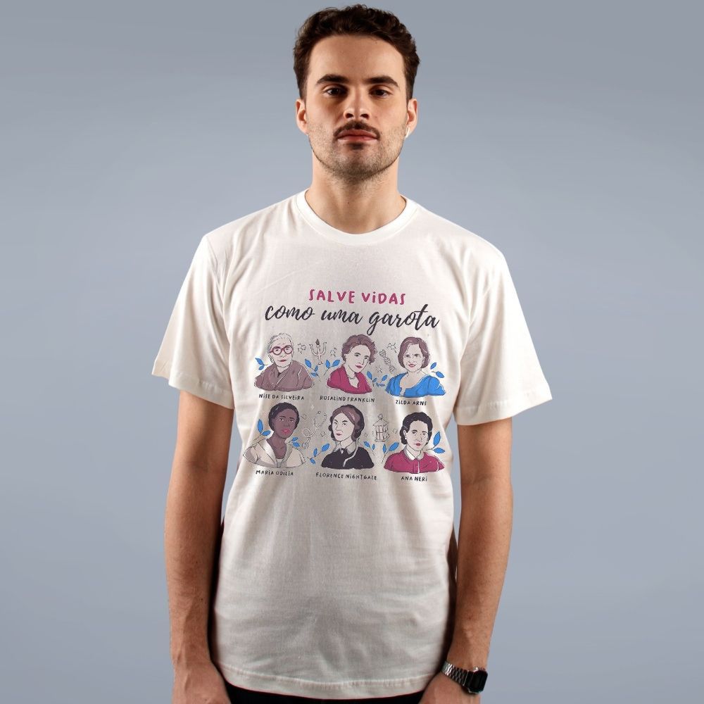 CAMISETA OFF WHITE - SALVE VIDAS COMO UMA GAROTA - LOLJA - Atelier