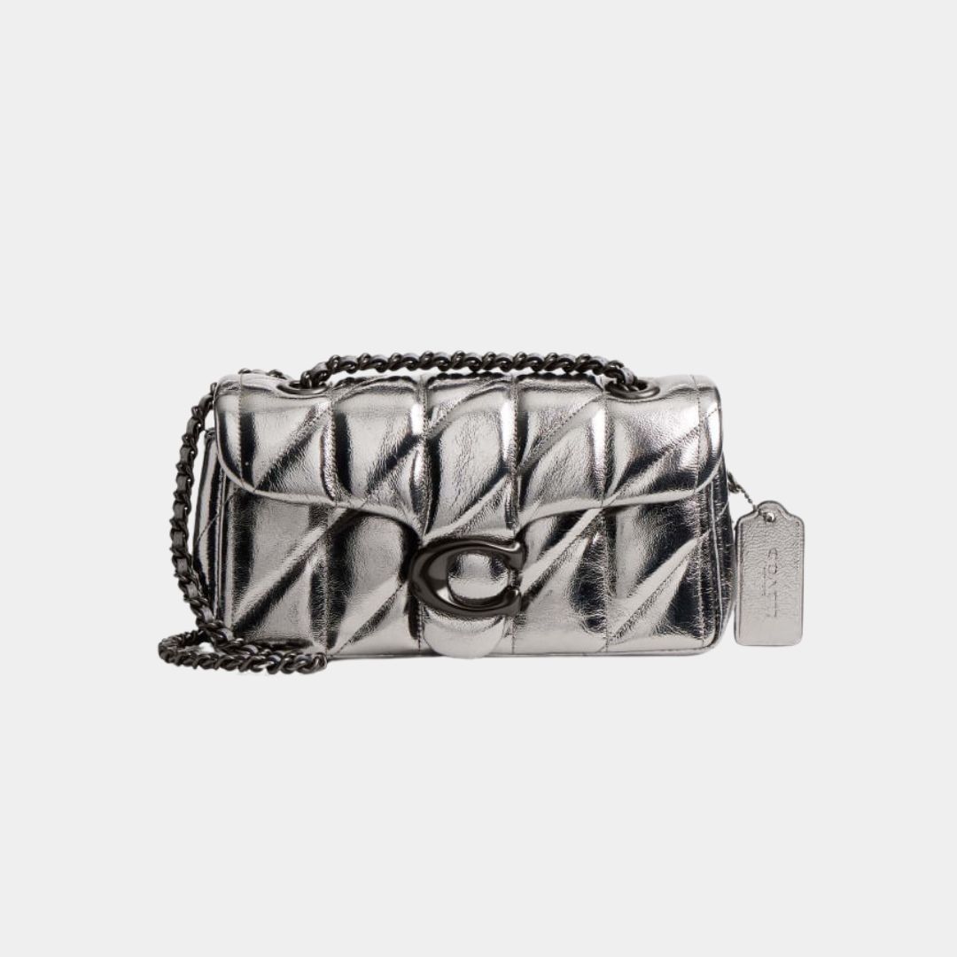 BOLSA COACH TABBY SHOULDER 20 WITH QUILTING PRATA - Maria Canela