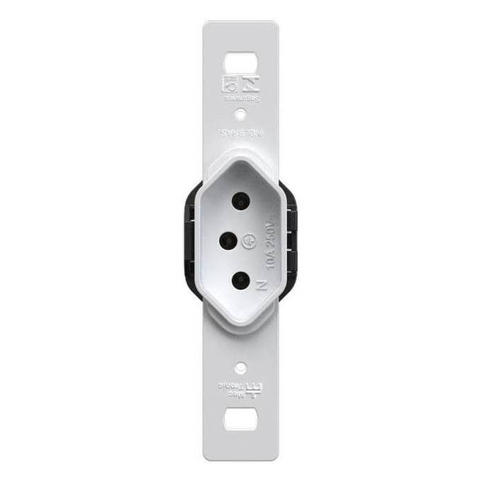 1 Tomada 2P+T 10A/250Vca Vertical sem placa Volts (39718V) - Mec