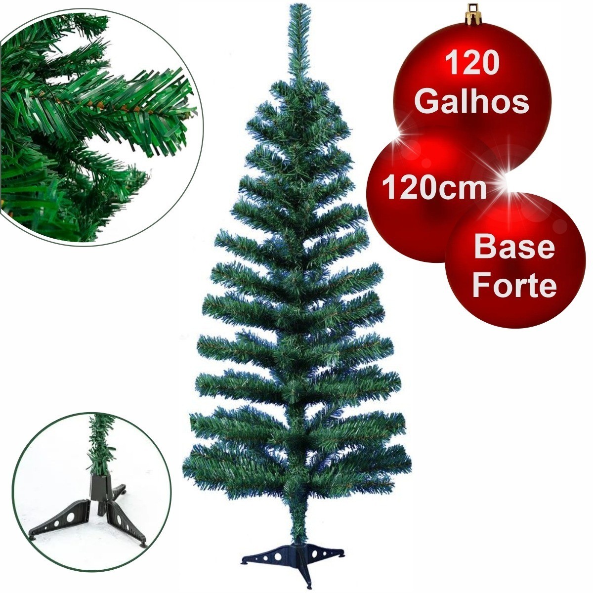 Árvore de Natal decorada 1.20m com enfeites