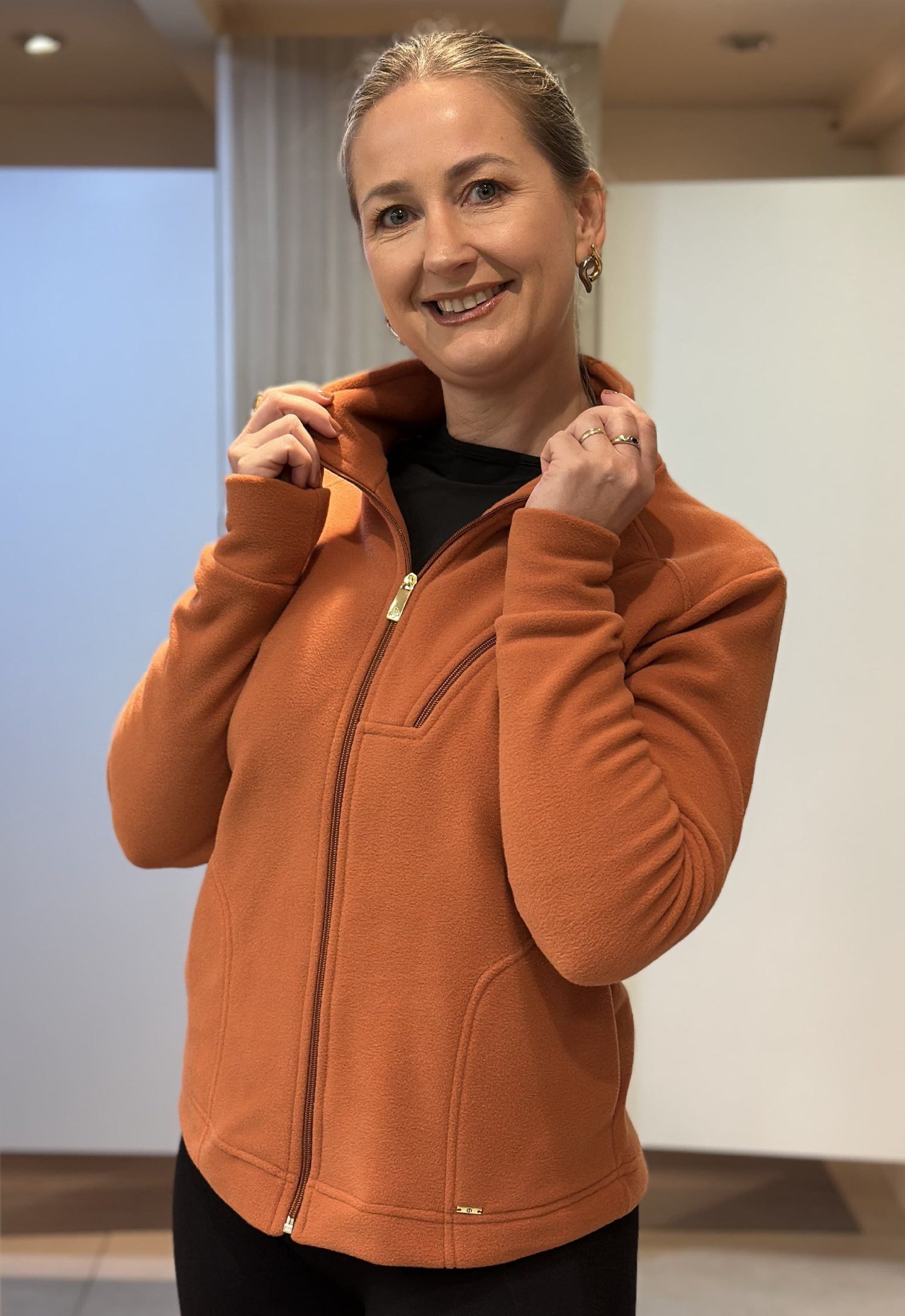 Jaqueta fleece dois ziper Chocolate com Pimenta | Telha - Naphtalina