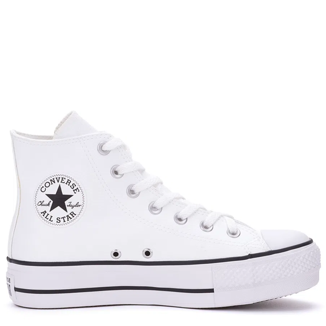 Tênis All Star Converse Plataforma De Couro Ct9830001 Branco