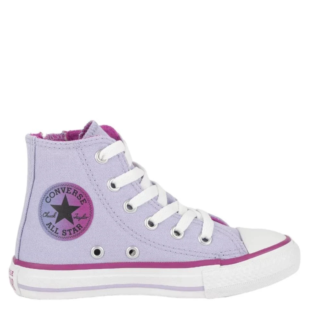 Tênis Converse Chuck Taylor All Star Kids Hi Seasonal Plus Azul 002/Lavanda  - Espaco Tenis