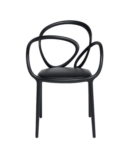 Cadeira Loop cor Preta c/ Almofada | Qeeboo
