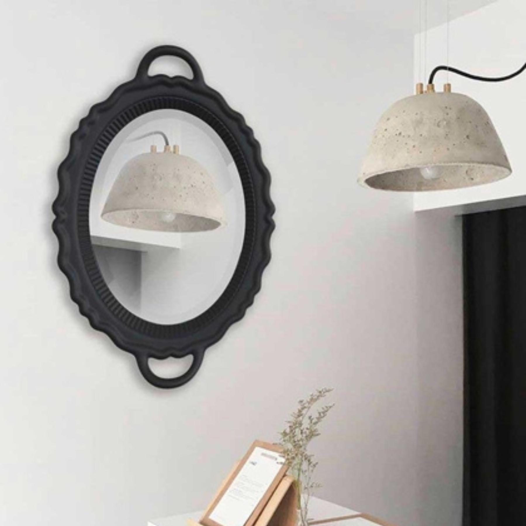 Espelho Plateau Miroir cor Preto em Polipropileno | Qeeboo