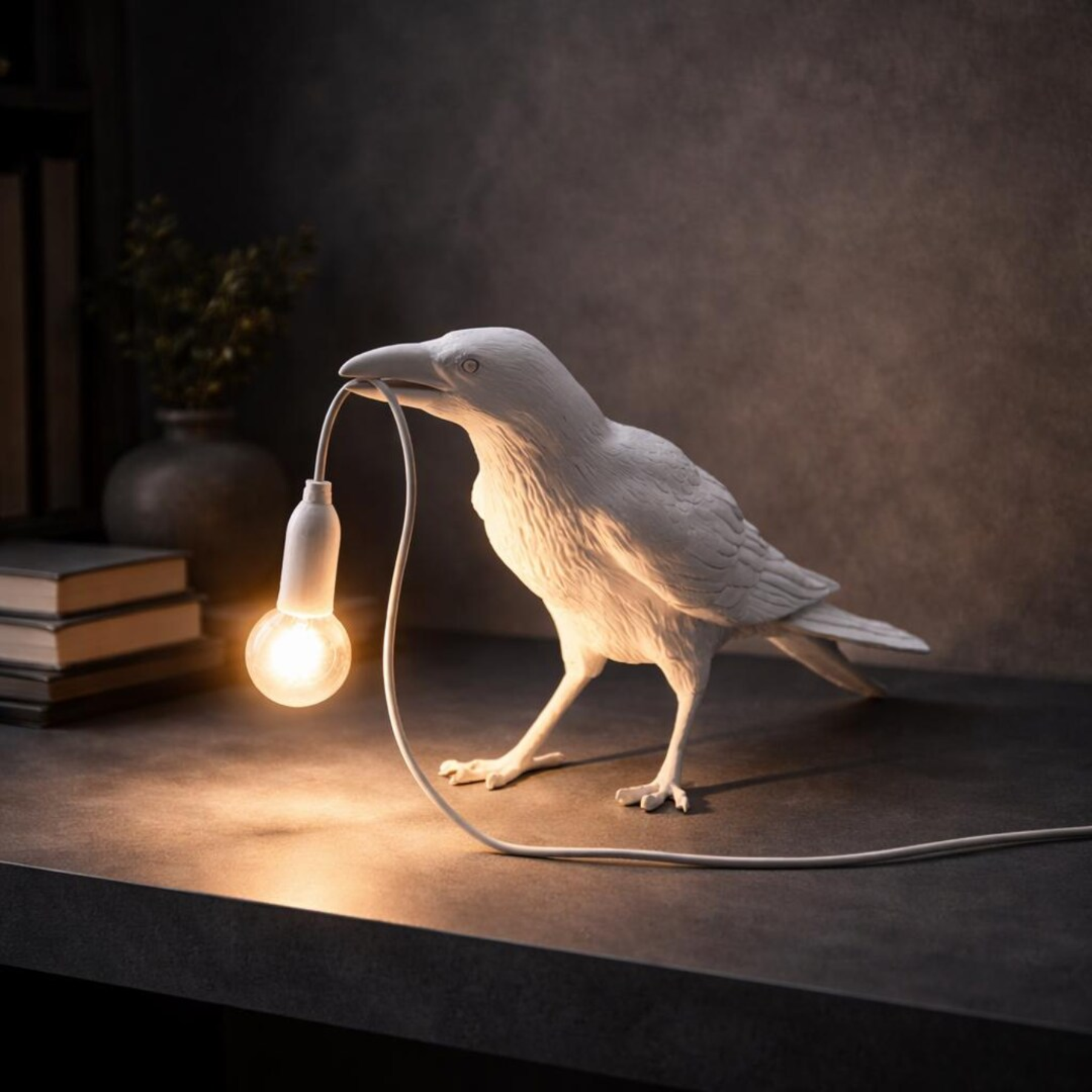 Luminaria de mesa Bird White Waiting | Seletti 