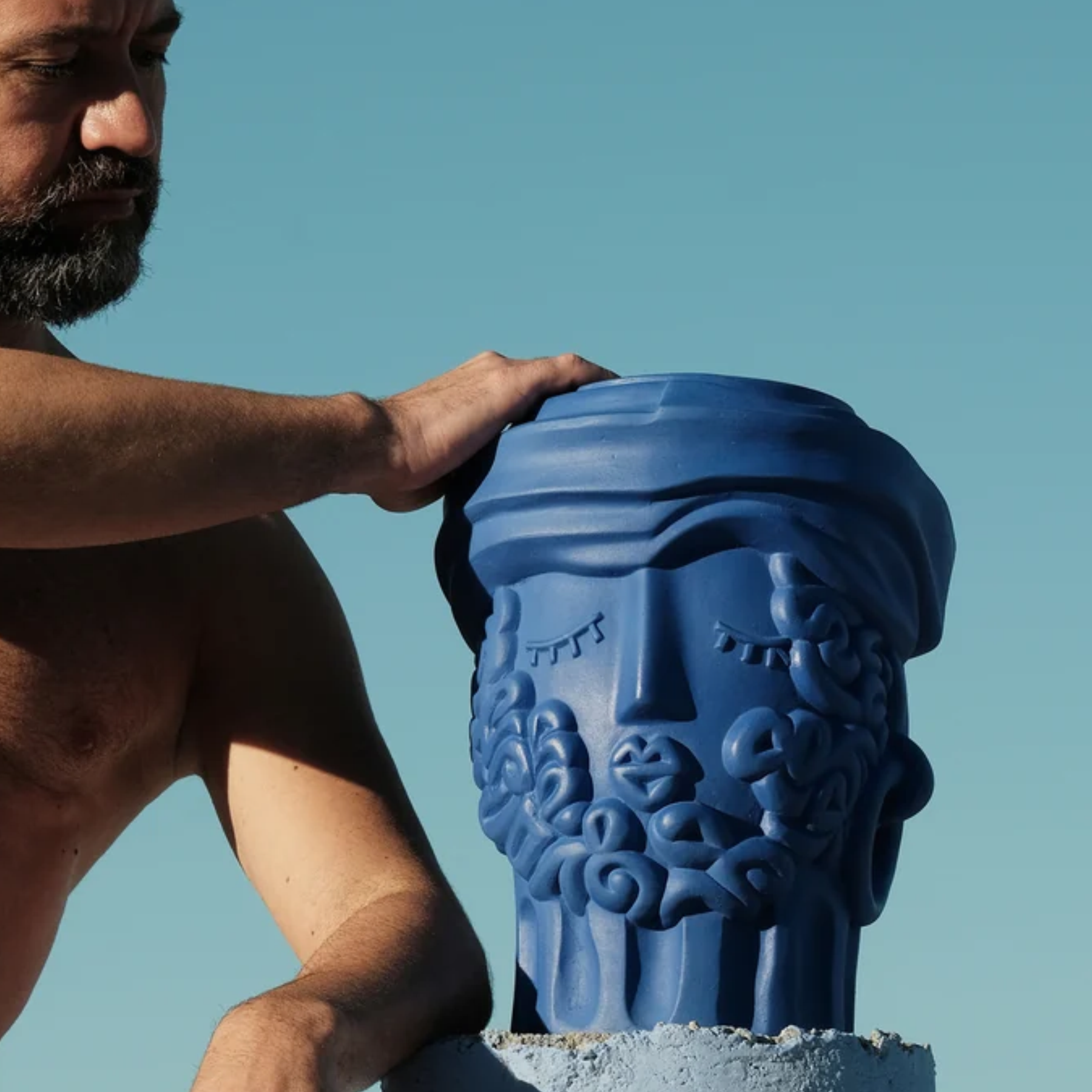 Vaso Man Vaso Men Terracota cor Azul  | Seletti  