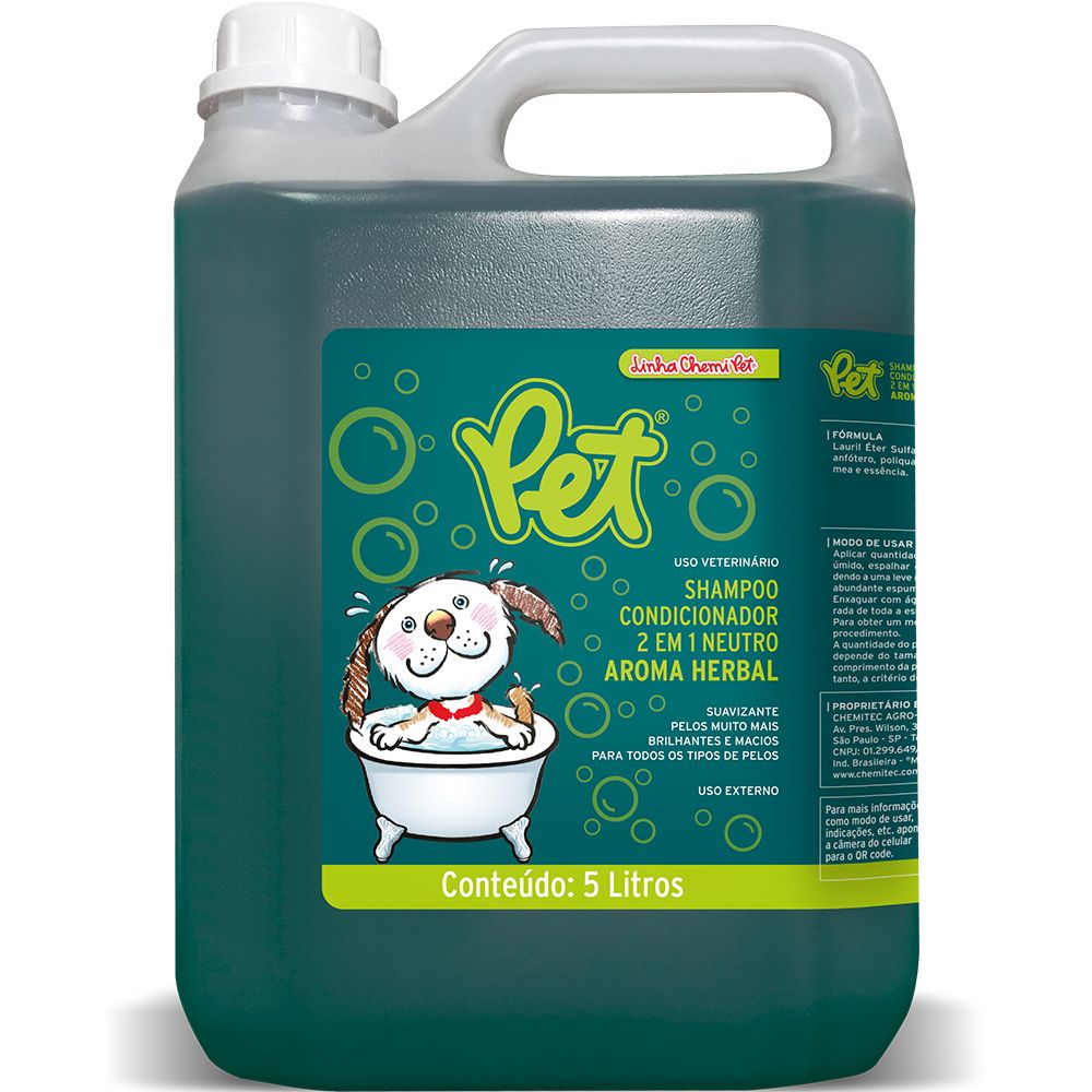 Shampoo Condicionador para Cães e Gatos Aroma Herbal  5 L Chemitec