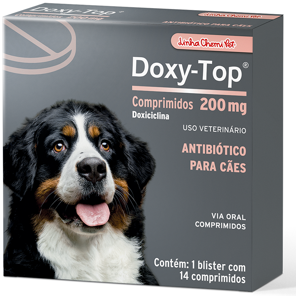 Antibiótico Doxy-Top® com Doxiciclina para Cães e Gatos 200 mg Chemitec