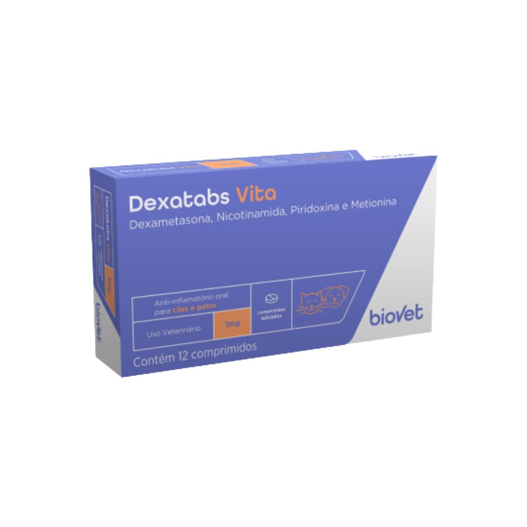 Dexatabs Vita Dexametasona 1mg para Cães e Gatos Biovet