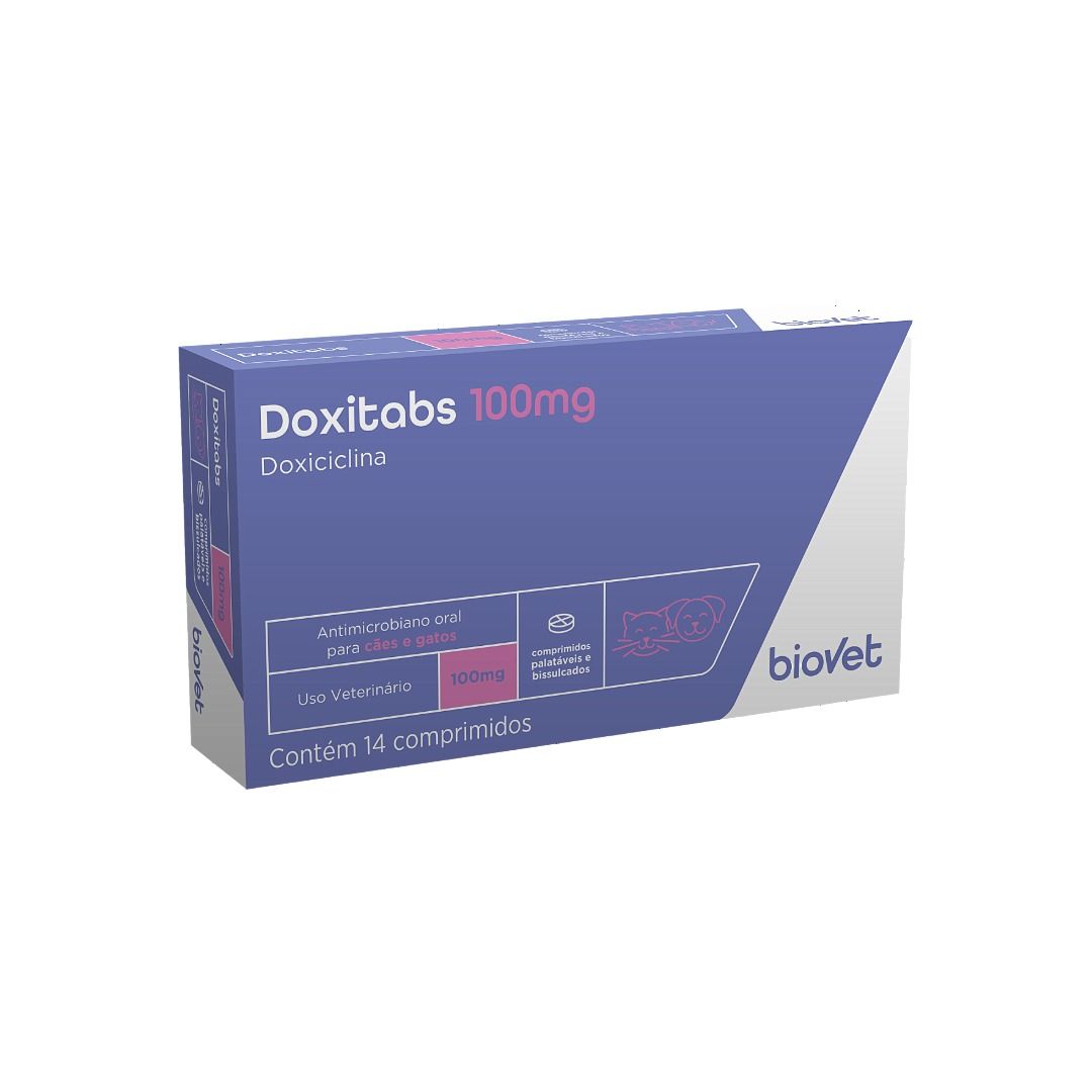 Doxitabs 100mg Doxiciclina Comprimidos Palatáveis Biovet