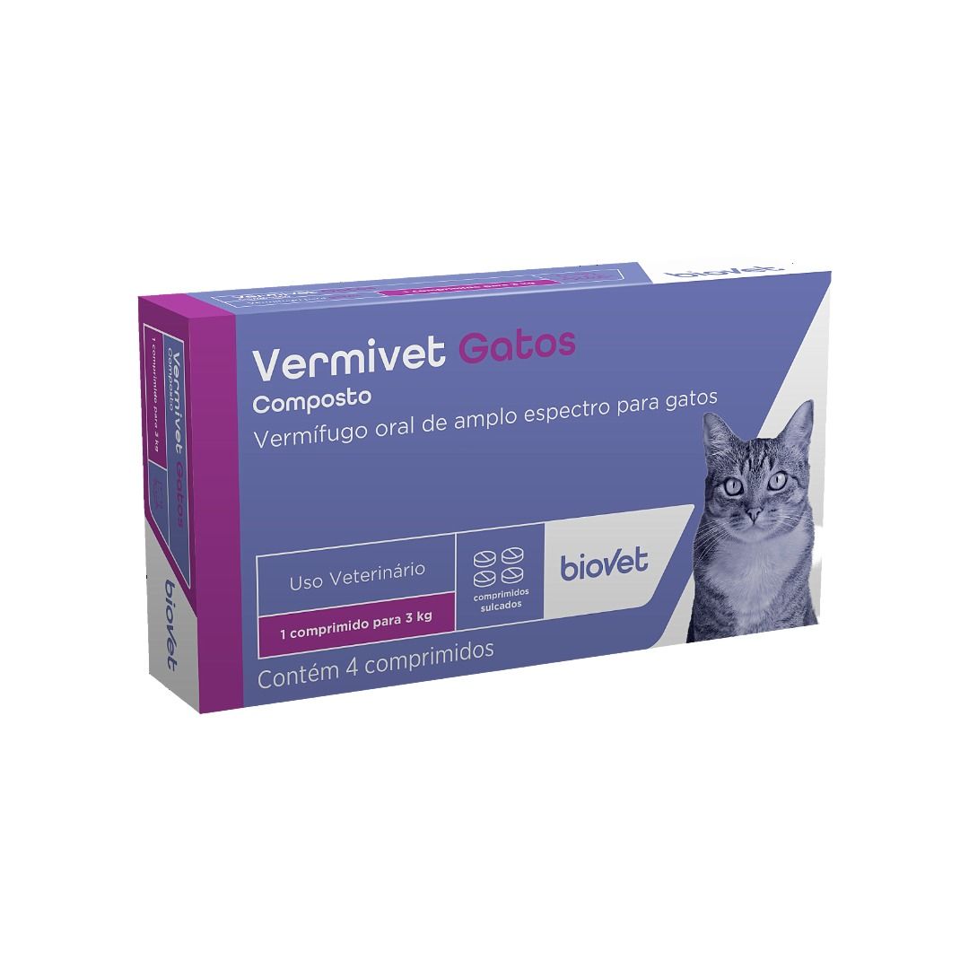 Vermivet Gatos Vermífugo Oral 4 Comprimidos Biovet