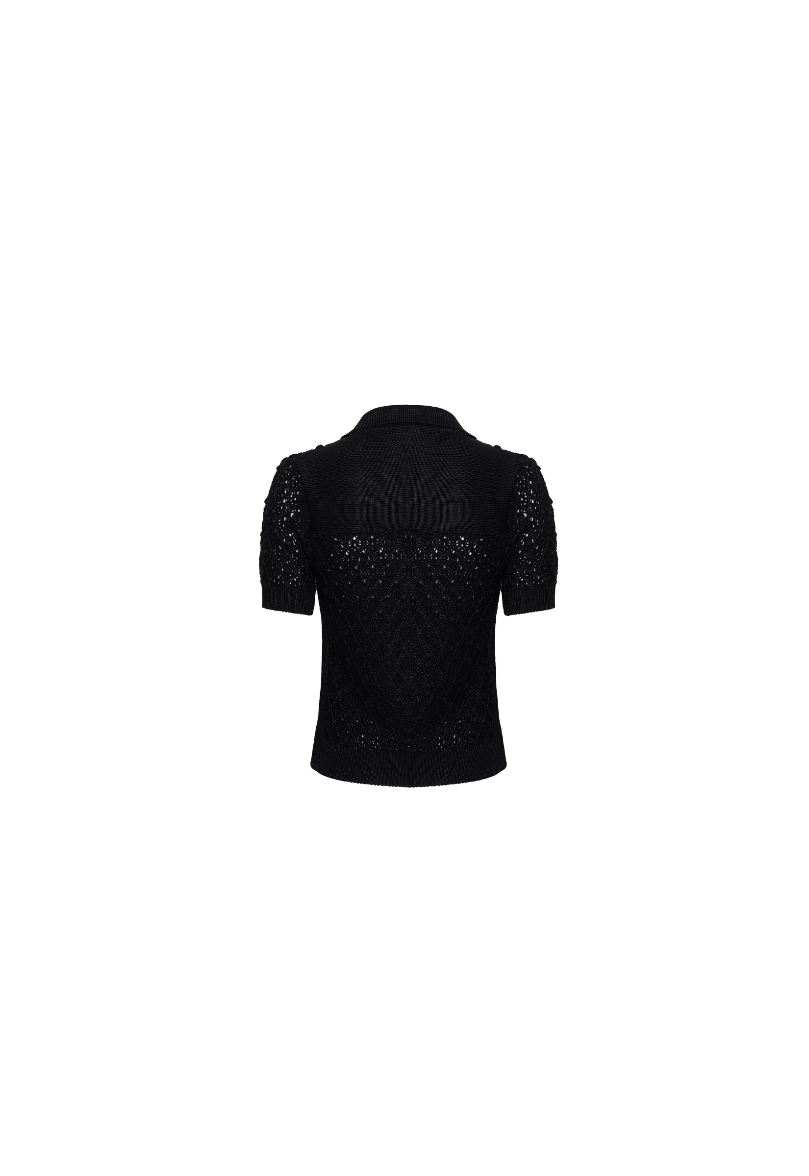 Blusa Isabel Tricot Rendado - Preto