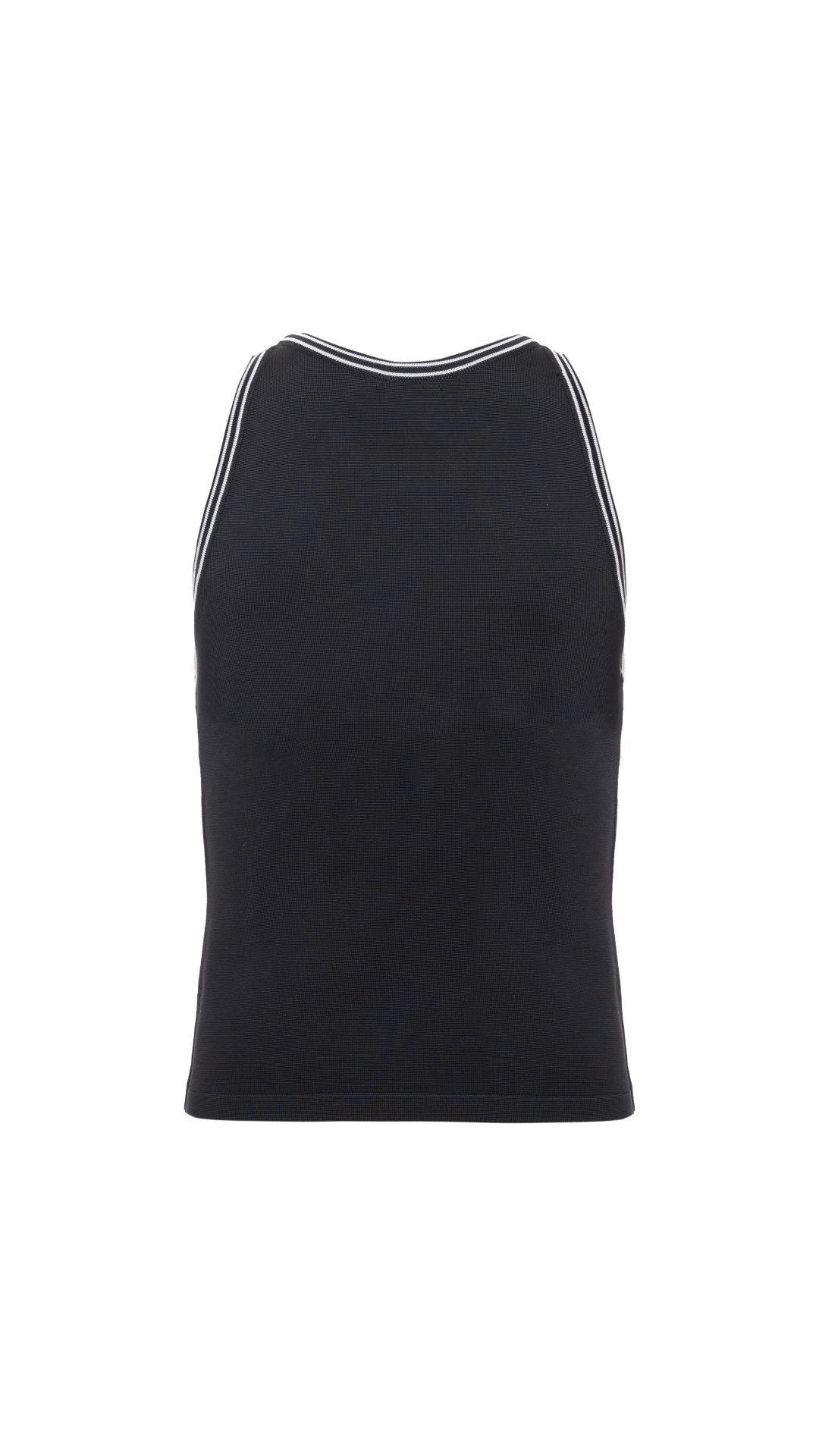 Regata tricot contrast detalhe gola Martina - Preto/Off White