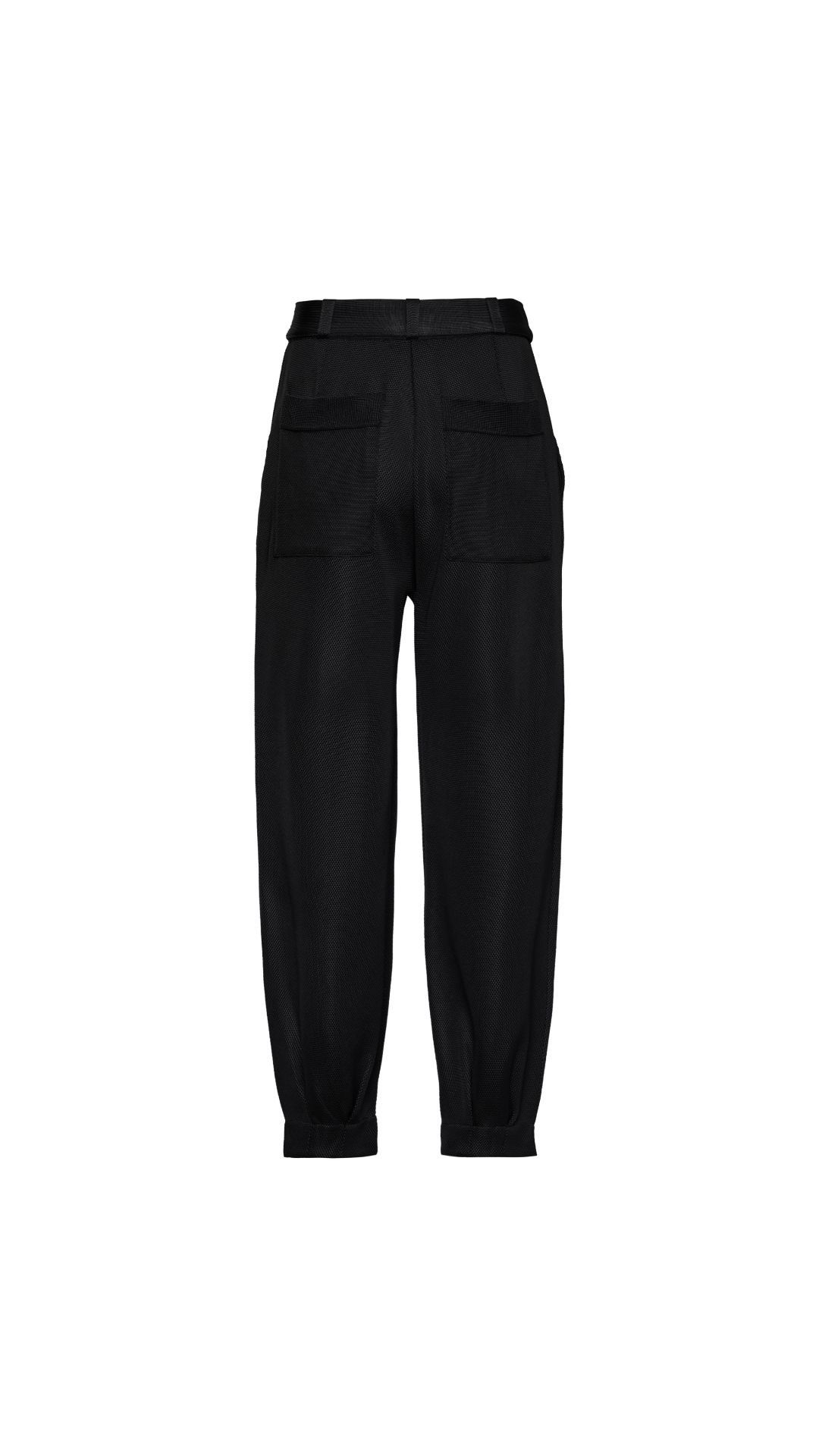 Calça alfaiataria tricot com cinto Pilar - Preto