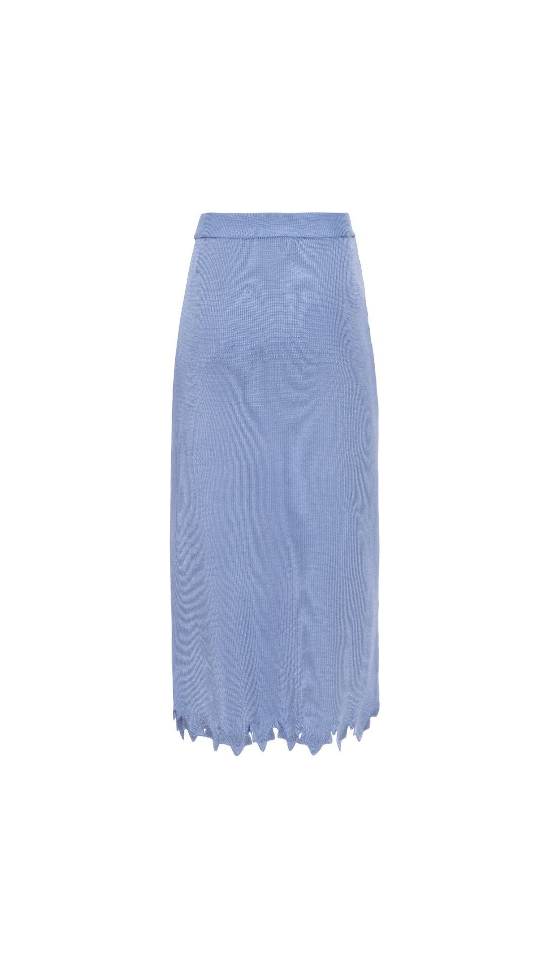 Saia mid tricot canelada Grazi  - Dream Blue 