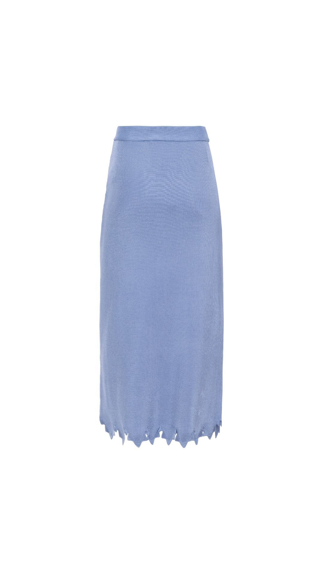 Saia mid tricot canelada Grazi  - Dream Blue 
