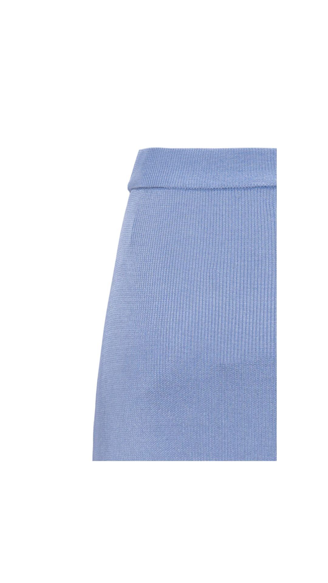 Saia mid tricot canelada Grazi  - Dream Blue 